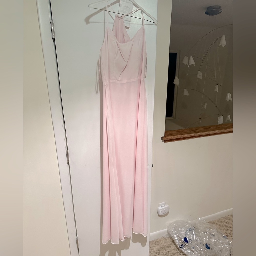Amsale cami bridesmaid dress size 6 peony pink